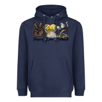 Navy peace love ostrich Heavyweight Hoodie - LillyAllenDesigns