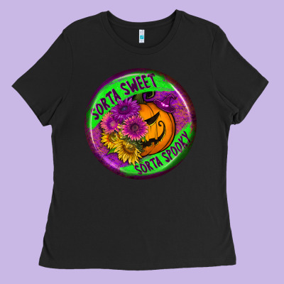 Halloween Round Earrings Ladies Tee Designed By Bundleandbundleshop