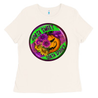 Bone halloween round earrings Ladies Tee - BundleAndBundleShop
