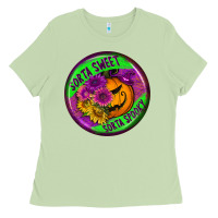 Matcha halloween round earrings Ladies Tee - BundleAndBundleShop