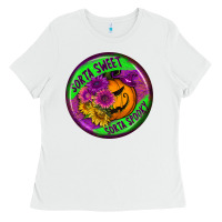 White halloween round earrings Ladies Tee - BundleAndBundleShop