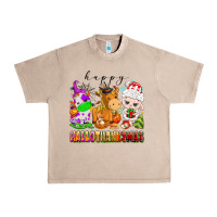 French Oak happy hallothanksmas farm animals Urban Heavy Tee - texasbilliewilder