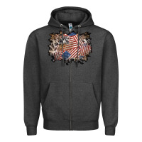 Charcoal Heather 4th of july background Zipper Hoodie - BundleAndBundleShop