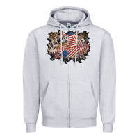 Heather Grey 4th of july background Zipper Hoodie - BundleAndBundleShop