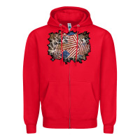 Red 4th of july background Zipper Hoodie - BundleAndBundleShop