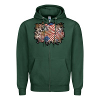 Sports Green 4th of july background Zipper Hoodie - BundleAndBundleShop