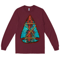 Burgundy turquoise glitter aztec arrowhead Long Sleeve Tee - Jasminsmagicworld