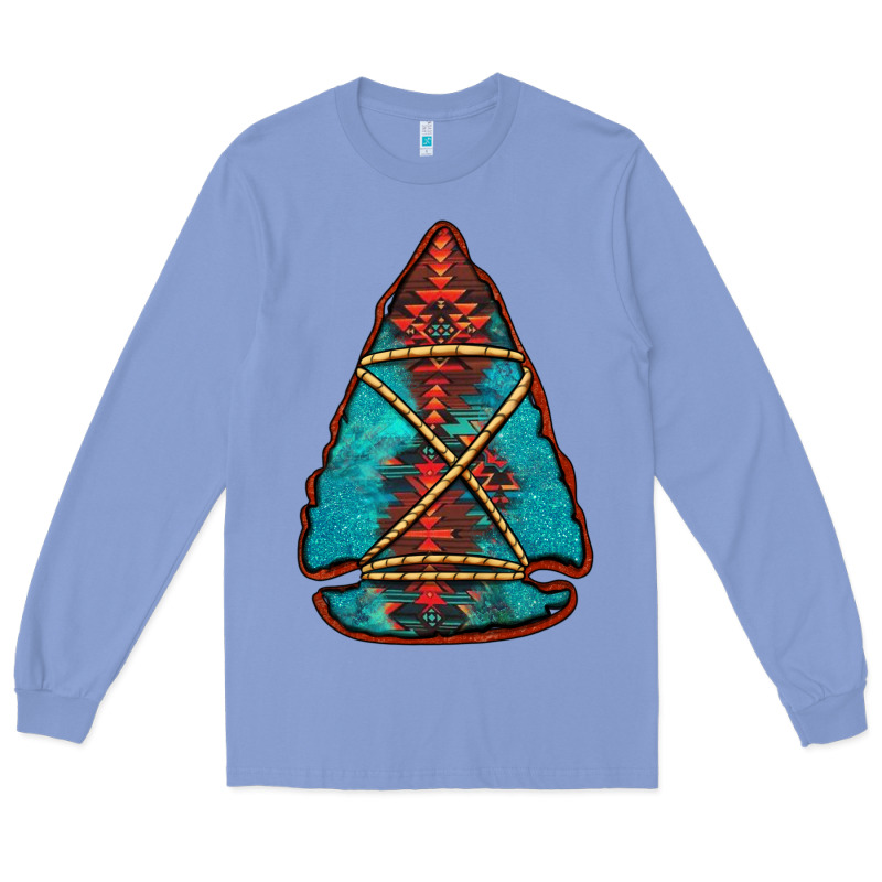 Turquoise Glitter Aztec Arrowhead Long Sleeve Tee by Jasminsmagicworld | Teevron