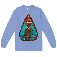 Colony Blue turquoise glitter aztec arrowhead Long Sleeve Tee - Jasminsmagicworld