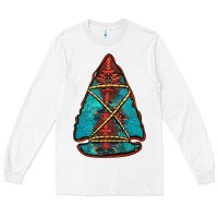 White turquoise glitter aztec arrowhead Long Sleeve Tee - Jasminsmagicworld