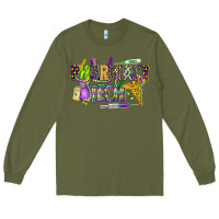 Army Green mardi gras pharmacy tech Long Sleeve Tee - CowGirlArtShop