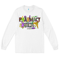 White mardi gras pharmacy tech Long Sleeve Tee - CowGirlArtShop