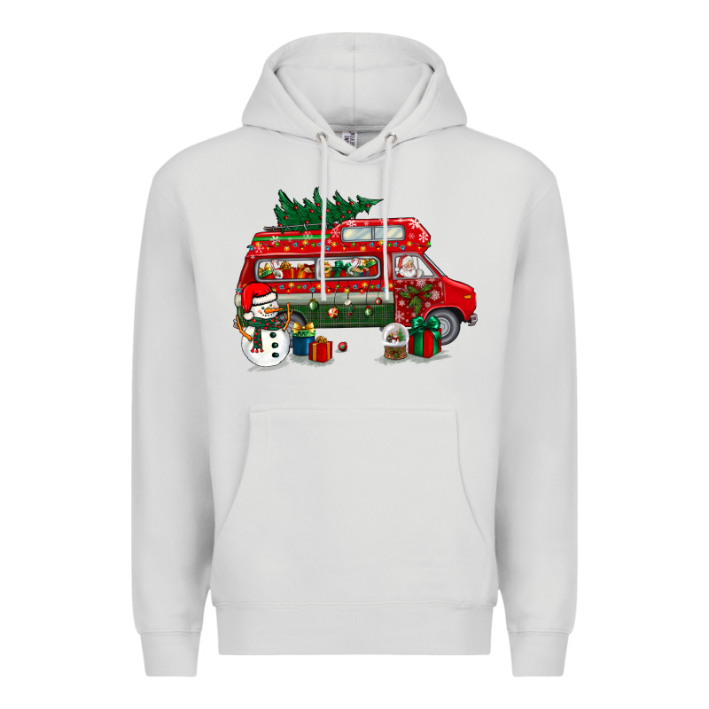 Christmas Santa Claus With Retro Van Premium Hoodie by BundleAndBundleShop | Teevron