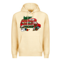 Pina Colada christmas santa claus with retro van Premium Hoodie - BundleAndBundleShop