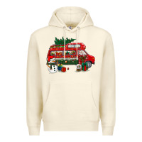 Sandshell christmas santa claus with retro van Premium Hoodie - BundleAndBundleShop