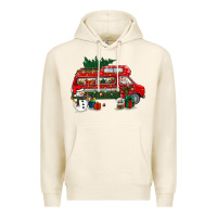 Tofu christmas santa claus with retro van Premium Hoodie - BundleAndBundleShop