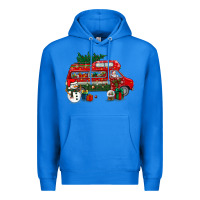 True Royal christmas santa claus with retro van Premium Hoodie - BundleAndBundleShop