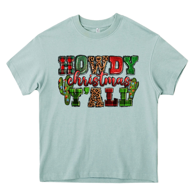 Howdy Christmas Y'all Heavy Core Tee by NancyCooperArtShop | Teevron