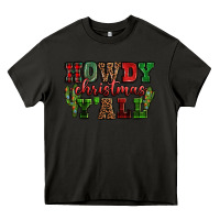 Asphalt Howdy Christmas y'all Heavy Core Tee - NancyCooperArtShop