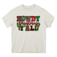Cream Howdy Christmas y'all Heavy Core Tee - NancyCooperArtShop
