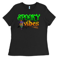 Black spooky vibes Ladies Tee - BundleAndBundleShop