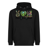Black Peace Love Sloths Heavyweight Hoodie - LillyAllenDesigns