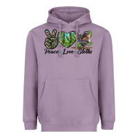 Lavender Peace Love Sloths Heavyweight Hoodie - LillyAllenDesigns