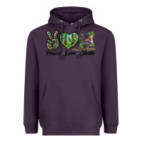 Plum Peace Love Sloths Heavyweight Hoodie - LillyAllenDesigns