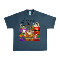 Midnight Navy happy hallothanksmas skeleton coffee cups Urban Heavy Tee - texasbilliewilder