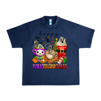 Navy happy hallothanksmas skeleton coffee cups Urban Heavy Tee - texasbilliewilder