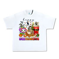 White happy hallothanksmas skeleton coffee cups Urban Heavy Tee - texasbilliewilder