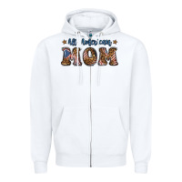 White all american mom Zipper Hoodie - BundleAndBundleShop