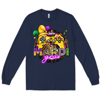 Navy mardi gras gamer Long Sleeve Tee - CowGirlArtShop