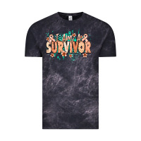 Cloud Black I am a survivor peach ribbon Vintage Tee - NancyCooperArtShop