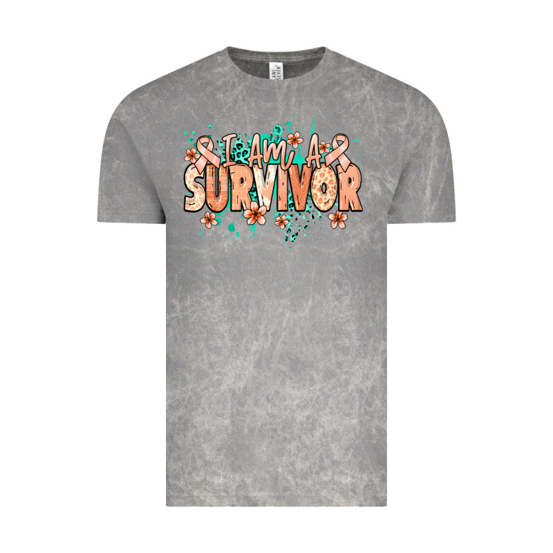 I Am A Survivor Peach Ribbon Vintage Tee by NancyCooperArtShop | Teevron