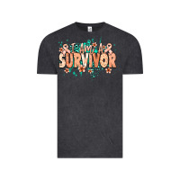 Vintage Black I am a survivor peach ribbon Vintage Tee - NancyCooperArtShop