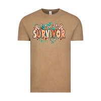 Vintage Coffee I am a survivor peach ribbon Vintage Tee - NancyCooperArtShop