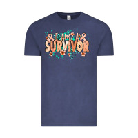 Vintage Denim I am a survivor peach ribbon Vintage Tee - NancyCooperArtShop