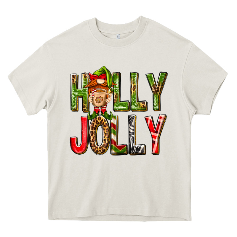 Holly Jolly Elf Gnome Heavy Core Tee by NancyCooperArtShop | Teevron