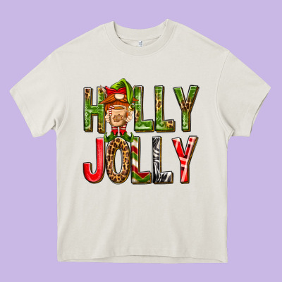 Holly Jolly Elf Gnome Heavy Core Tee Designed By Nancycooperartshop