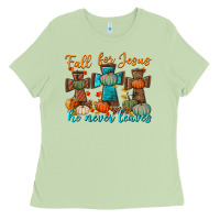 Matcha fall for jesus he never leaves Ladies Tee - BundleAndBundleShop