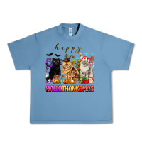Pebble Blue happy hallothanksmas cats Urban Heavy Tee - texasbilliewilder