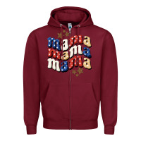 Burgundy american mama Zipper Hoodie - BundleAndBundleShop