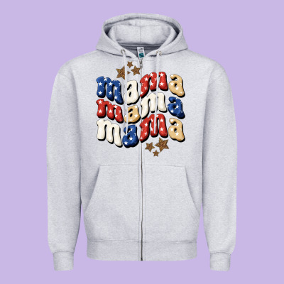 American Mama Zipper Hoodie Designed By Bundleandbundleshop