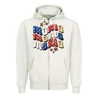 Oatmeal Heather american mama Zipper Hoodie - BundleAndBundleShop