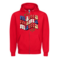 Red american mama Zipper Hoodie - BundleAndBundleShop