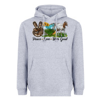 Heather Grey peace love boer goat Heavyweight Hoodie - LillyAllenDesigns
