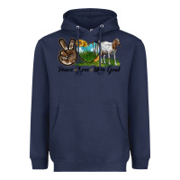 Navy peace love boer goat Heavyweight Hoodie - LillyAllenDesigns