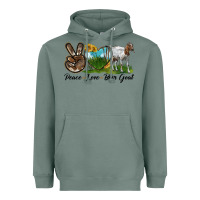 Sage peace love boer goat Heavyweight Hoodie - LillyAllenDesigns