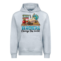 Heather Grey teachers change the world Urban Hoodie - BarkalooDesign